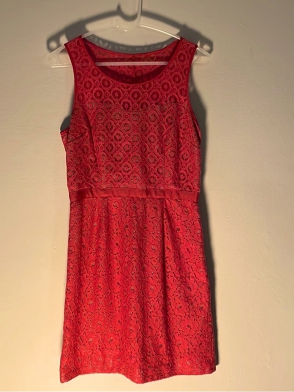 Elle Coral Lace Sleeveless Fit & Flare Dress